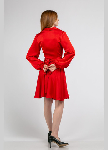 Алое праздничный, коктейльное, вечернее платье мини на запах one size CHICLY однотонное