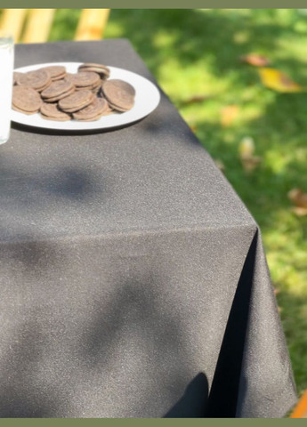 Водовідштовхувальна Скатертина "Чорний однотон" 100х100 см (+ 4 серветки 30х40) No Brand (317275534)
