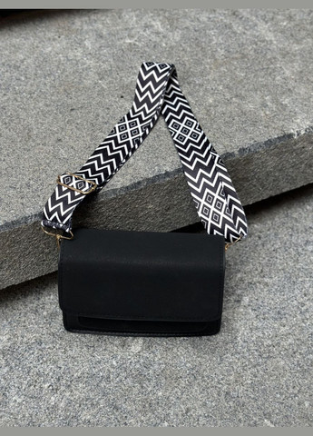 Жіноча чорна сумка 9531 крос-боді бархатна велюрова замшева No Brand (299279296)