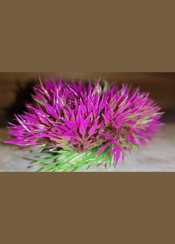 Рослина пластикова Трав'яний острів фуксія штучна, Декорація для акваріума 10х5 см см см No Brand (347067660)