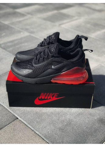 Черные демисезонные кроссовки мужские nike air max 270 black red 2 найк аир макс 270 No Brand