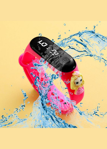 Детские сенсорные электронные часы с 3Д браслетом водонепроницаемые с куклойпринцессой Алиса Малиновый PRC (262890101)