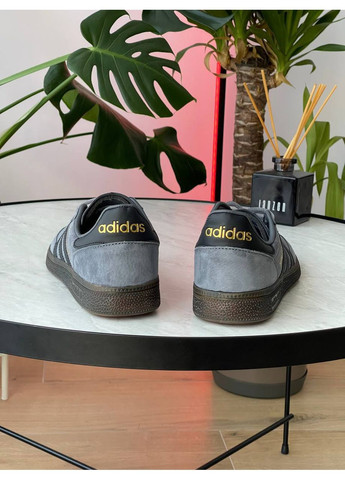 Темно-серые демисезонные кроссовки мужские и женские adidas spezial grey black brown | адидас спешел темно-серые No Brand