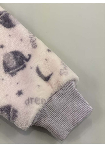 Розовая зимняя пижама детская вельсофт фламинго слоники розовая Flamingo