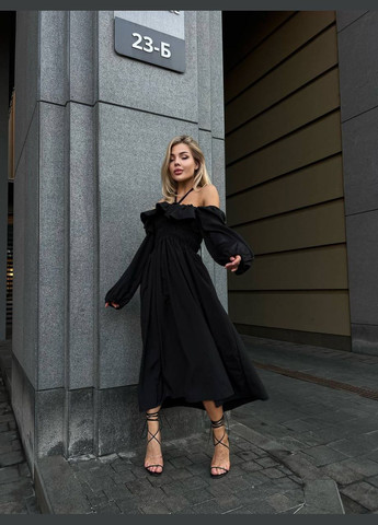 Черное кэжуал платье INLABEL однотонное