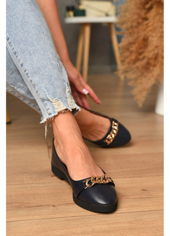 Жіночі балетки жіночі темно-синього кольору Let's Shop | темно-сині однотонні намистини штучна шкіра (348427603)