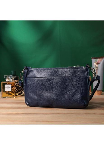 Сумка кросс-боди через плечо женская из натуральной кожи маленькая Синий 37659 Vintage (361970391)