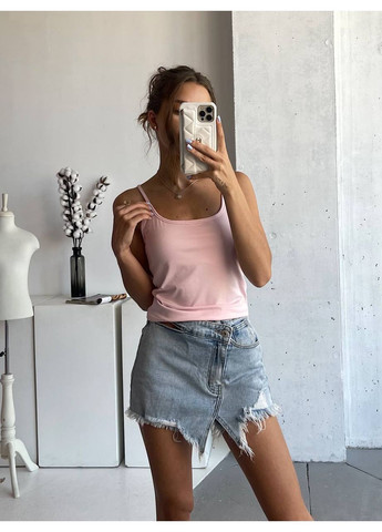 Жіноча вкорочена майка на тонких бретельках MonCher — 349453513