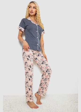 Сіра всесезон жіноча піжама з принтом Fashion