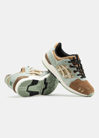 Коричневые демисезонные кроссовки мужские asics gel-lyte iii brown mint | асикс гель лайт 3 коричневые зеленые No Brand