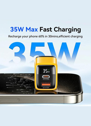 Комплект сетевое зарядное устройство GaN 35W Type-C и USB + кабель 100W Type-C to Type-C 2м PD+QC быстрая зарядка Veron (318508240)