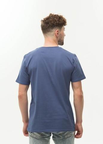 Синяя футболка мужская приталенная Наталюкс 12-1338