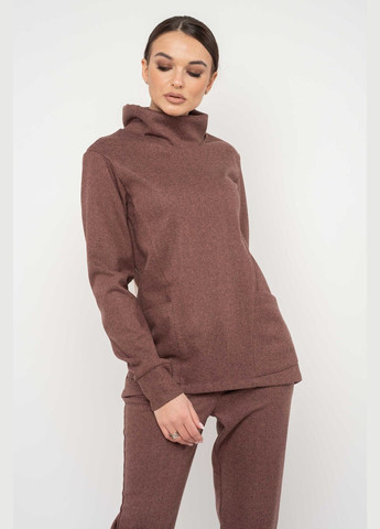 Темно-рожевий зимовий світшот із високою горловиною та кишенями з теплого трикотажу зима (св 0719) RiMari