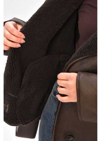 Дублянка жіноча шоколадного кольору Let's Shop на блискавці (368556867)