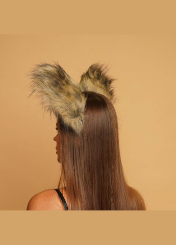 Пушистые кошачьи уши, Коричневые с черным OKOVA (315148704)