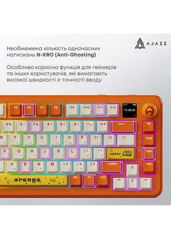 Клавіатура AK820 MAX Avocado Switch Orange (AK820MAX-AS-OW) Ajazz (323106424)