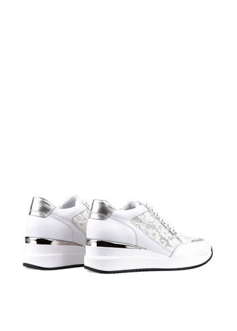 Белые всесезонные женские кроссовки 24ya-0423 белый кожа Attizzare