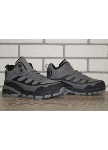 Серые повседневные, кэжуал зимние ботинки зимние подростковые серые с черным FDEK