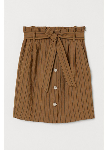 Оливковая (хаки) в полоску юбка H&M