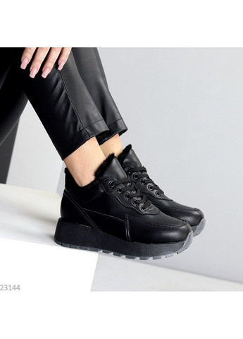 258 Кросовки Зимние Кожаные Черные утепленные Hengji чёрные зима (311950315)