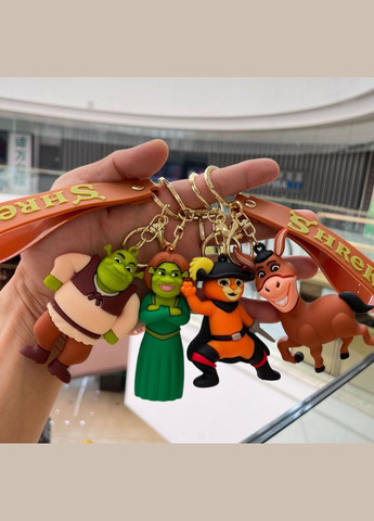 Шрек брелок Кот в сапогах Shrek силиконовый брелок для ключей креативная подвеска 6,8 см Shantou (289876265)