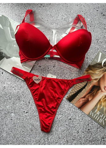 Красный женский комплект белья с формованной чашкой красный Beisdanna