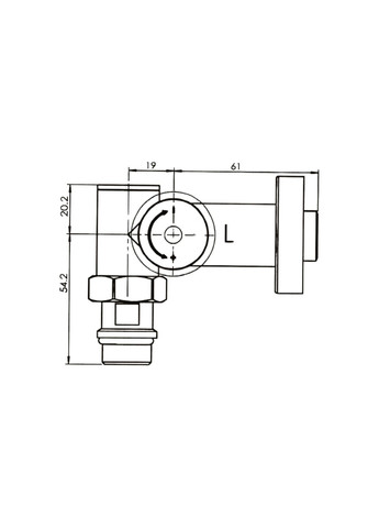 Комплект кранів Standart 1/2" бiлий, для рушникосушарки кутовий Thermo Alliance SF395W15HEW (346492818)