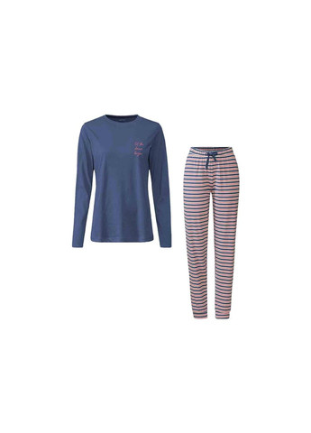 Синя піжама (лонгслів і штани) для жінки 381501 синій Esmara