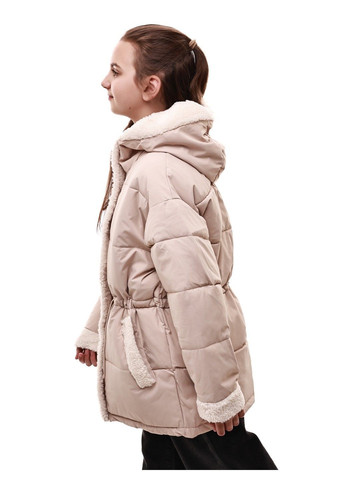 Бежевая зимняя куртка зимняя для девочки подростка M@C