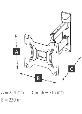 Крепление ТВ поворотное TV-WB, AR-2, 19-48", Hama (370605177)