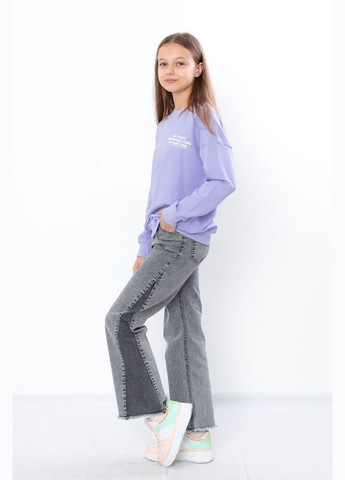 Серые демисезонные прямые джинсы для девочки (демисезон) No Brand