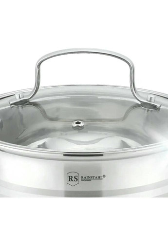 Каструля з кришкою RS-СS-2119-24 24 см 6.5 л сріблястий Rainstahl (319551157)