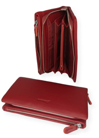 Кожаный женский кошелек красный No Brand (292920367)