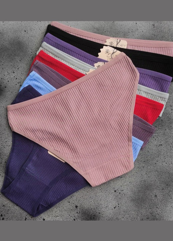 Набор 5 шт хлопковые трусы рубчик слип микс цветов No Brand (305589558)