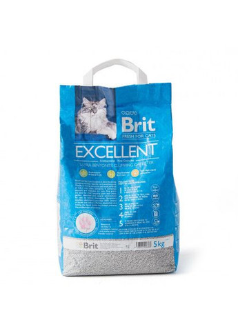 Наполнитель для кошачьего туалета Excellent бентонитовый, 5 кг Brit Fresh (324625381)
