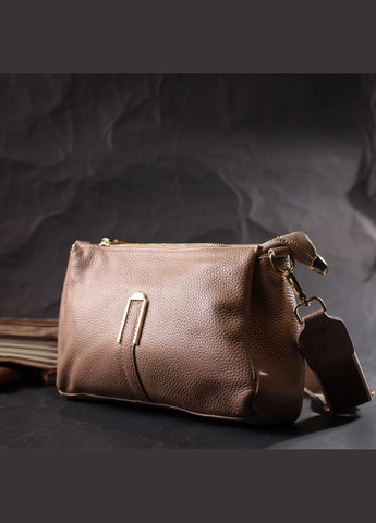 Оригинальная сумка через плечо из натуральной кожи бежевая 22289 Vintage (329195509)