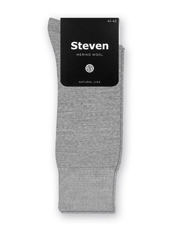 Серые носки мужские из шерсти мериноса 130 merino wool Steven (349500135)