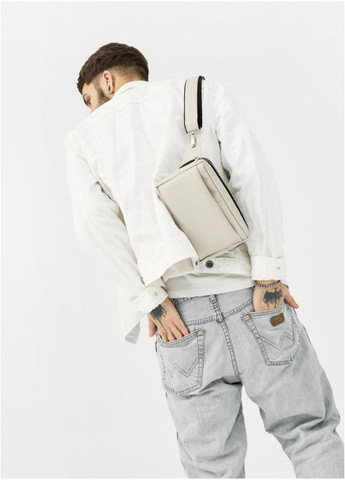 Мужская сумка бананка на пояс из экокожи Серая (792024616) Sambag (360965629)