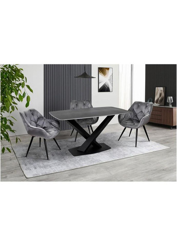 Обідній стіл Bingo 1400x800x760 мм Чорний мармур Мікс Меблі 855360-02 855360 Мікс меблі (355468159)