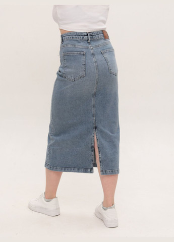 Спідниця жіноча джинсова довга блакитна зі стрейчем Cracpot Пряма (329854066)