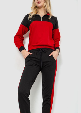 Спортивный женский костюм, цвет черно-красный, Ager (292131358)