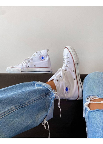 КЕДИ ЖІНОЧІ CONVERSE CLASSIC HIGH WHITE КОНВЕРС No Brand білі демісезони (369392348)
