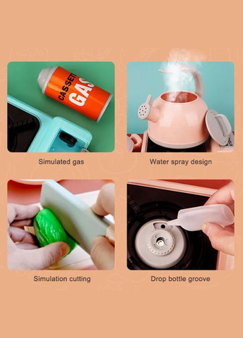 Детский игровой набор посуды 1966-33 плита 20 см-пар, кухонный набор, продукты, музыка, свет Fun Game (327216132)