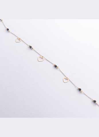 Золотой браслет Сердечки (фианиты) на ногу б04902 24 24 Oniks (323208959)