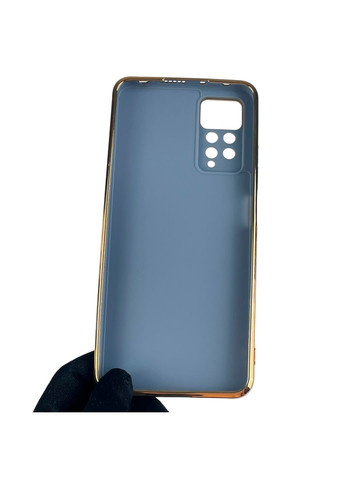 Чохол для Redmi Note 11 Pro 4G глянсовий із золотою окантовкою із захистом камери на сяомі редмі нот 11 про синій Xiaomi (366021200)