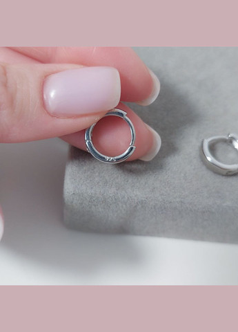 Сережки кільця 10 мм унісекс посріблені DeKolie (294837954)