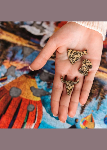 Пазли фігурні з дерева Дикі коти в джунглях 500 + 1 елементів Trefl (317187259)