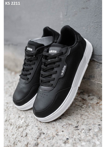 Чорні Осінні кросівки чоловічі adidas black white адідас No Brand