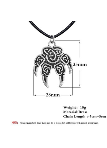 Кулон ведмежа лапа символ бога Велеса підвіска слов'янський оберіг з рунами No Brand (338436107)