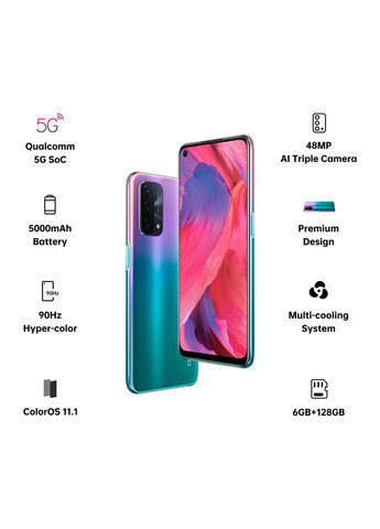 Смартфон 6/128GB (Global Version) Oppo A74 5G (338196753)